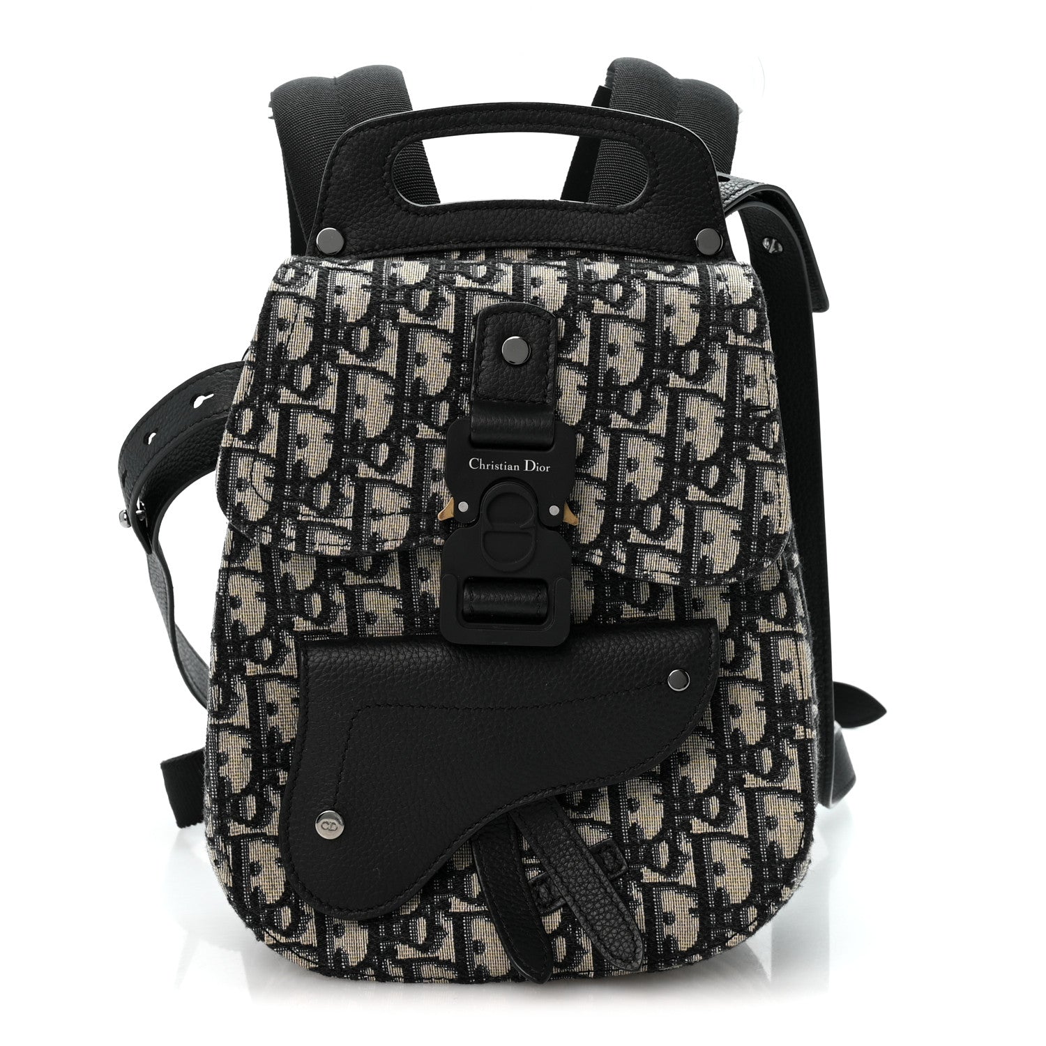 Dior HOMME Oblique Calfskin Mens Mini Saddle Backpack Navy Blue