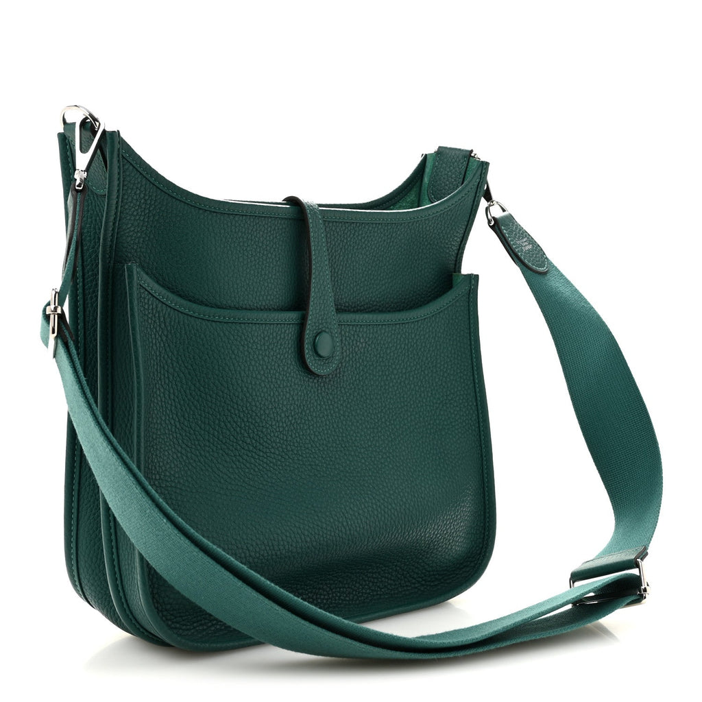 Hermès Taurillon Clemence EVELYNE III PM Malachite