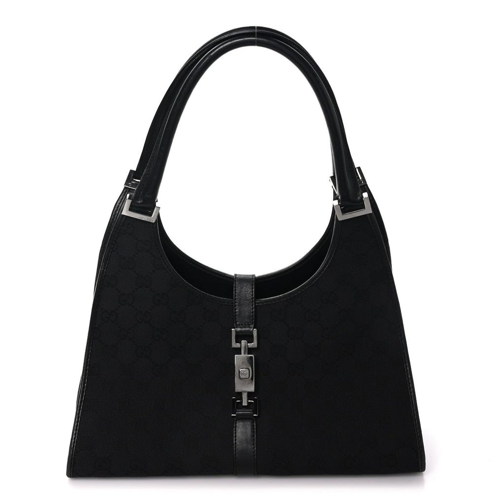 Gucci Monogram Jackie Shoulder Bag Black