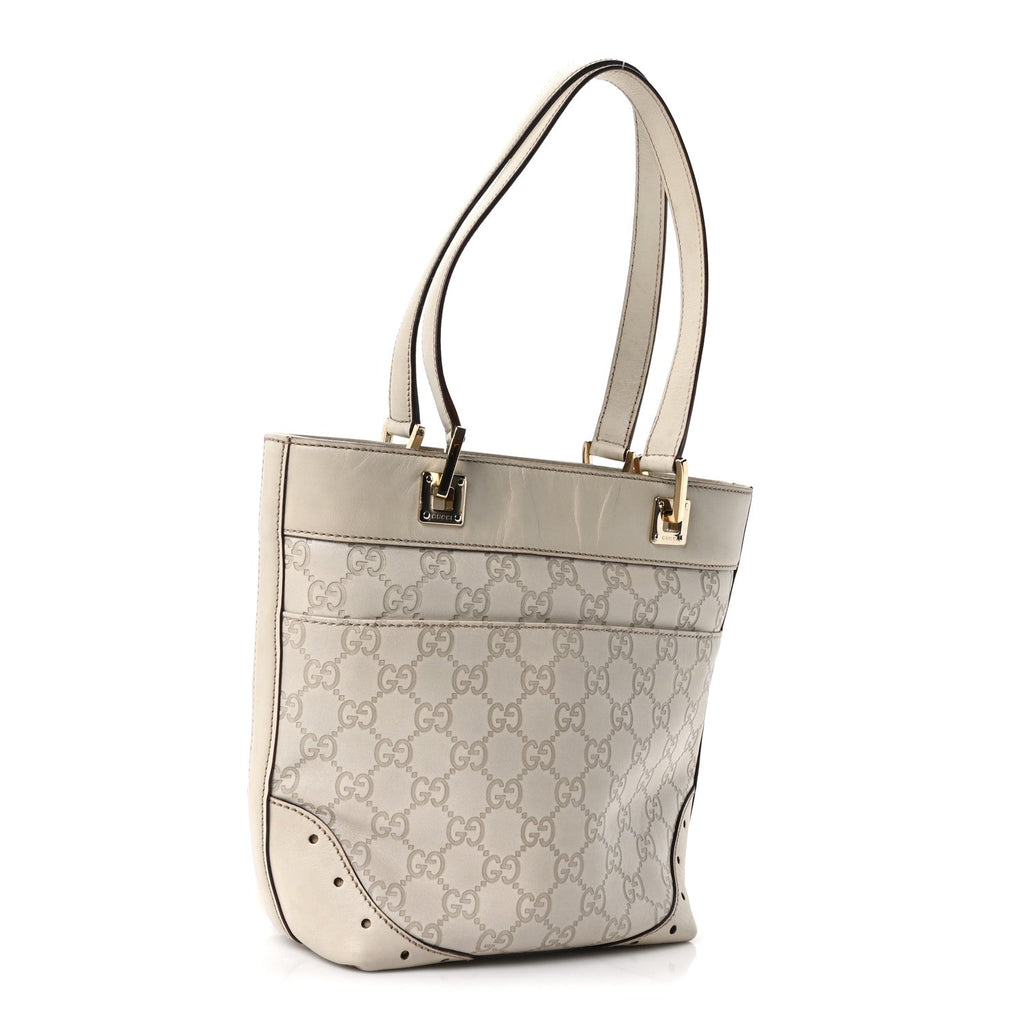 Gucci Guccissima Small Punch Tote Off White