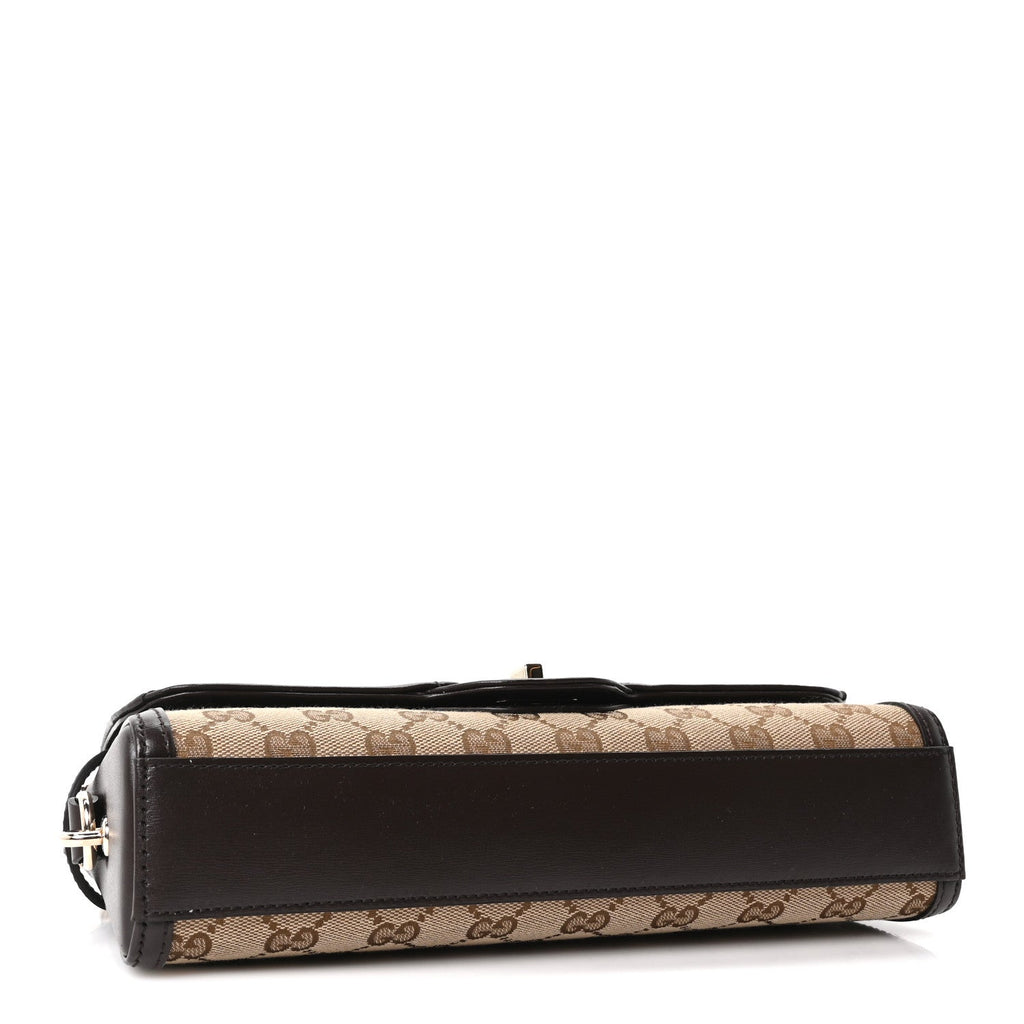 Gucci GG Monogram Small Luce Shoulder Bag Beige Ebony