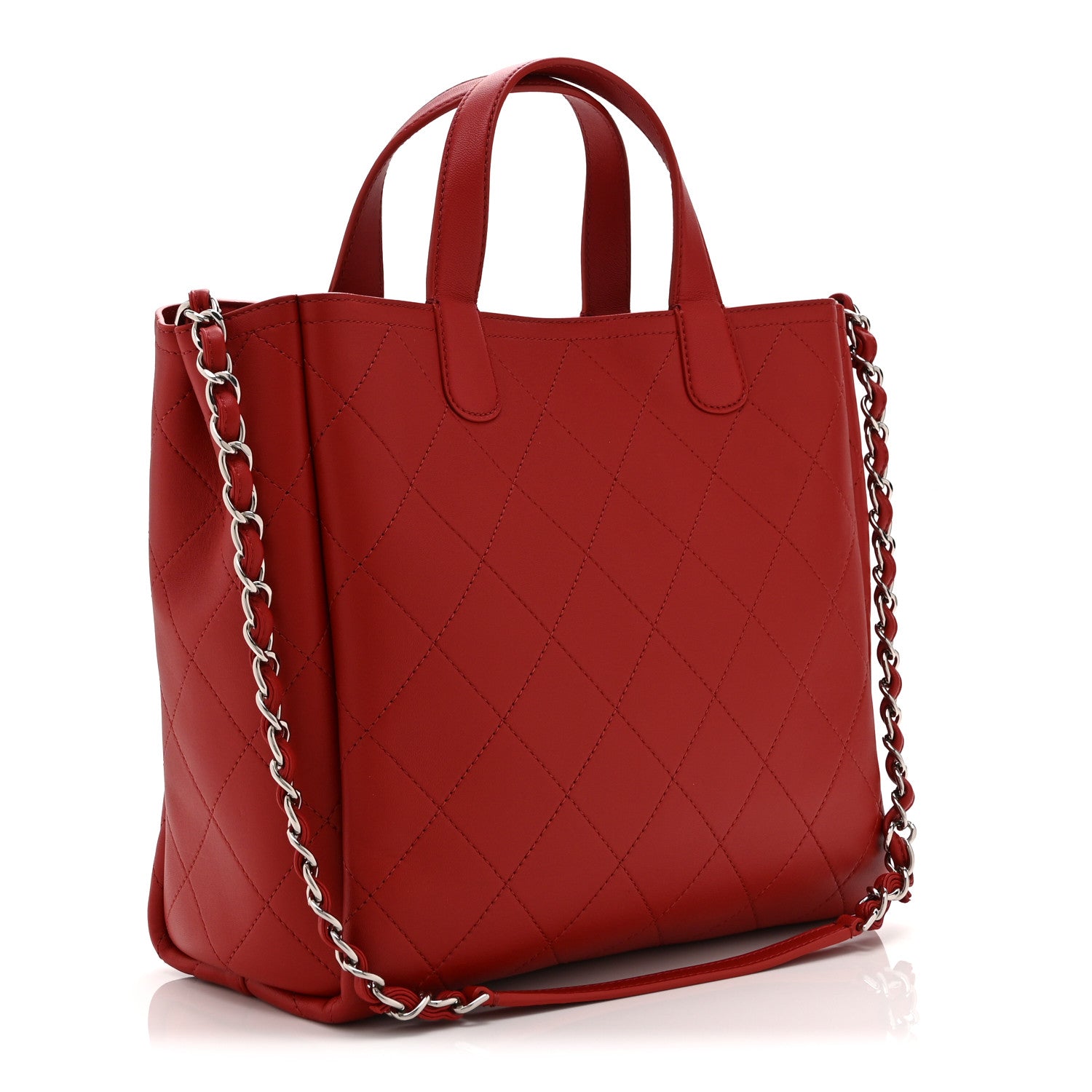 Chanel Bullskin Stitched Medium Shopping Bag Red