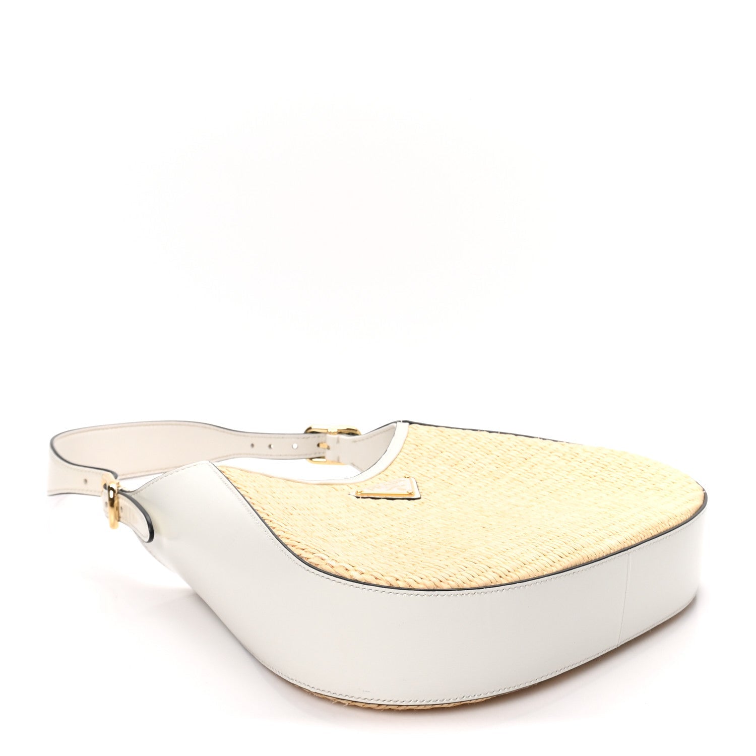 Prada Paglia Spazzolato Shoulder Bag Naturale White