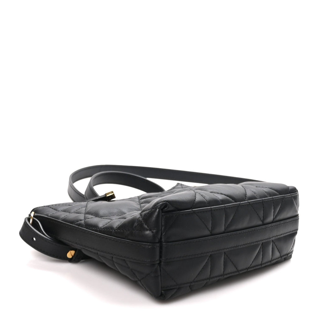 Dior Calfskin Macrocannage Miss Caro Diorling Mini Bag with Chain Black