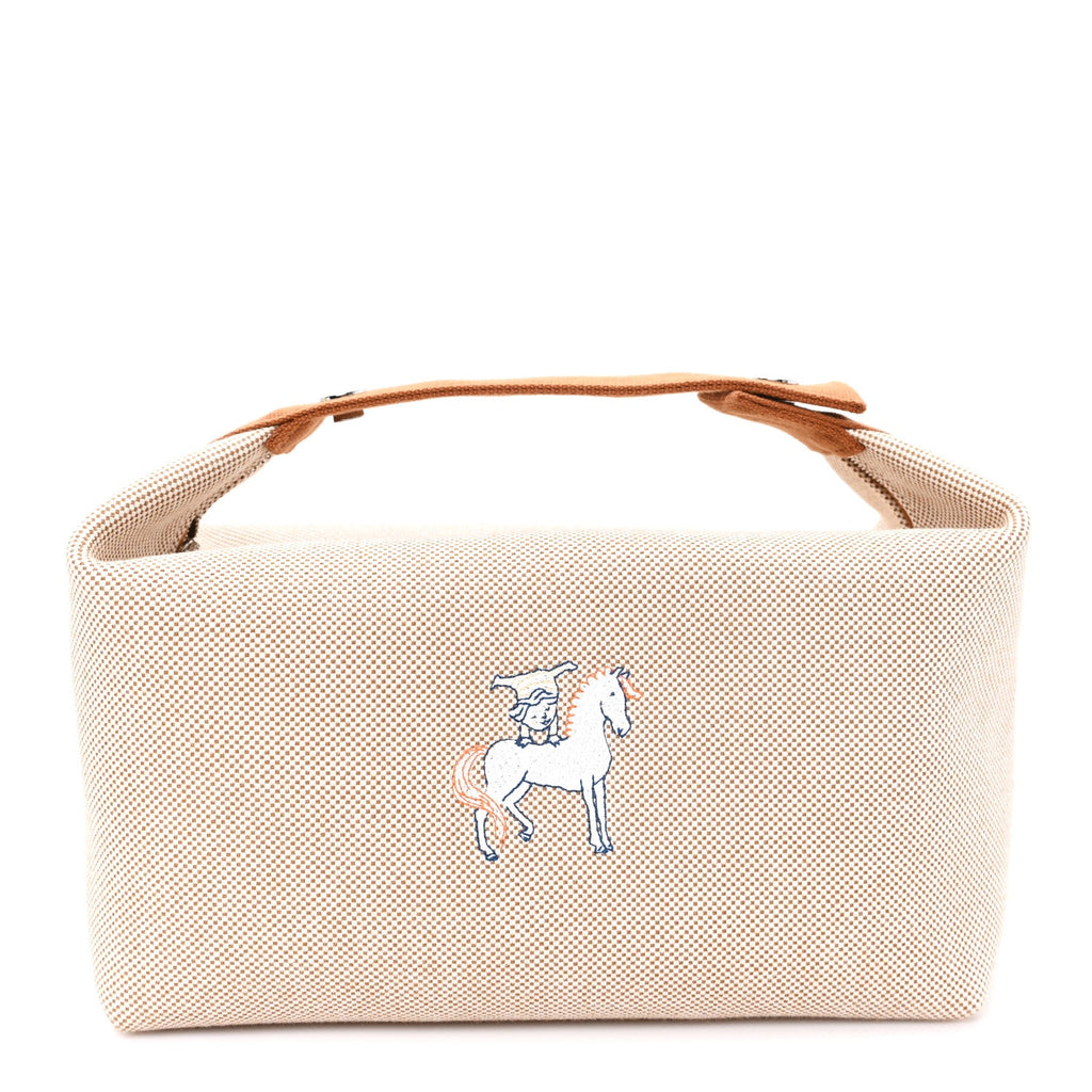 Hermès Canvas Large Bride-A-Brac Cabriole Case Biscuit