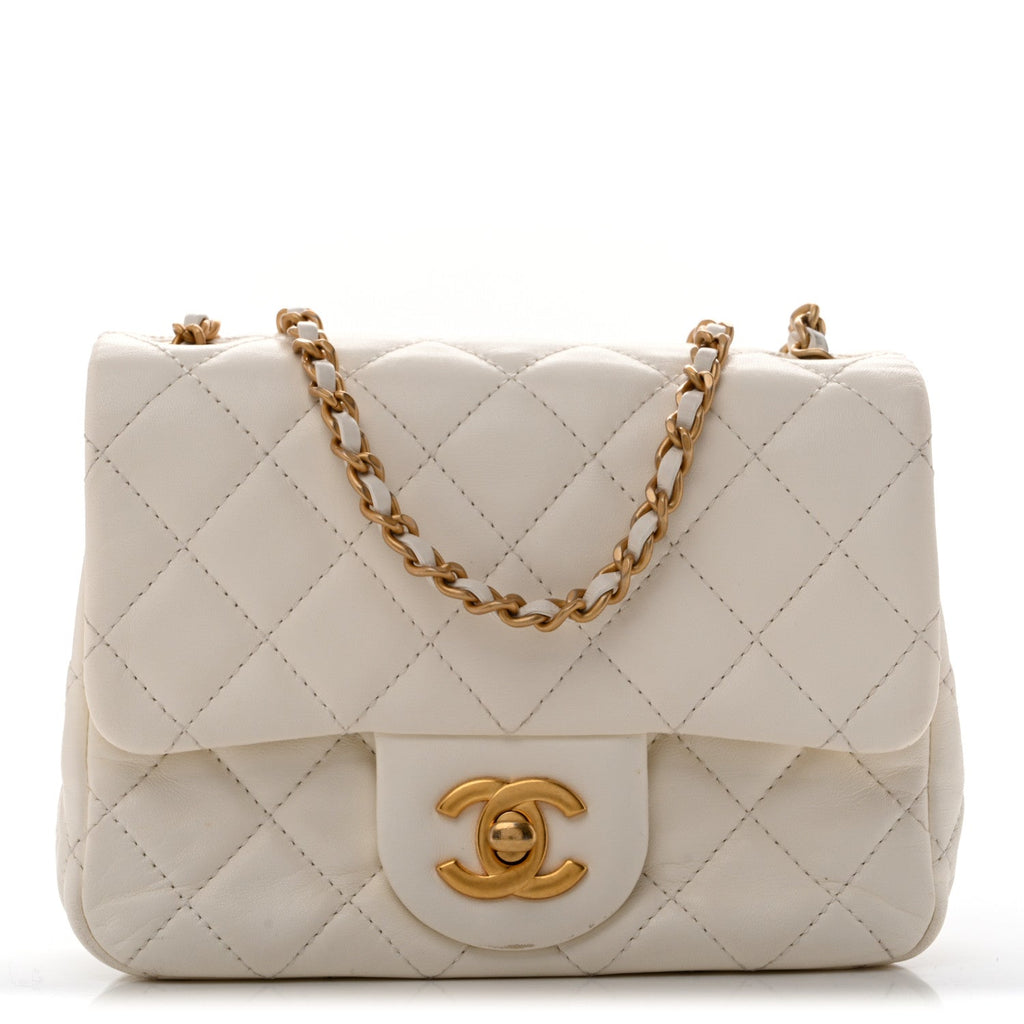 Chanel Lambskin Quilted Mini Pearl Crush Flap White