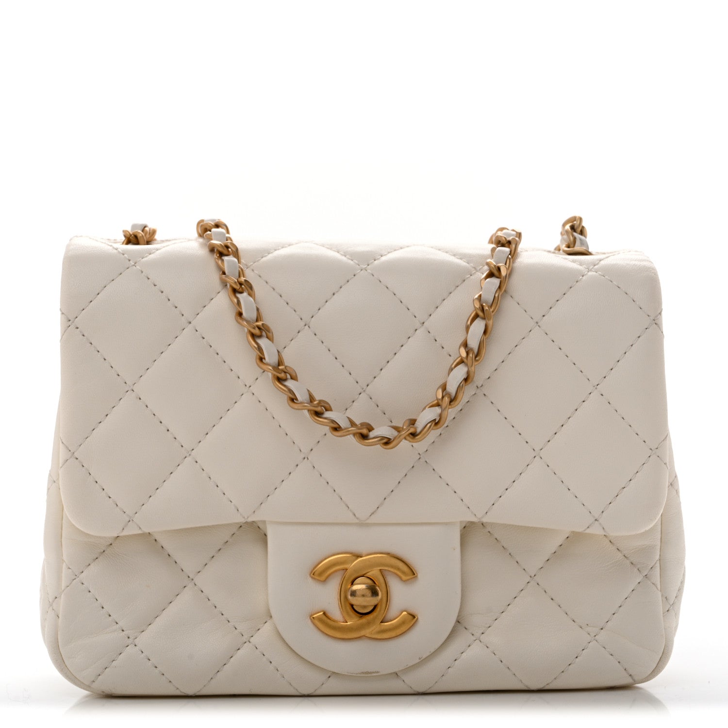 Chanel Lambskin Quilted Mini Pearl Crush Flap White