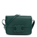 Celine Shiny Calfskin Teen Cuir Triomphe Pine Green