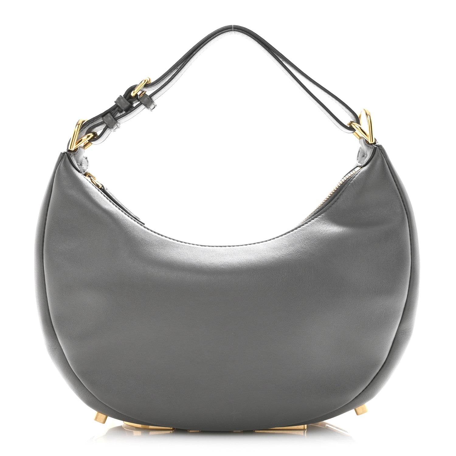 Fendi Vitello Grace Matte Small Fendigraphy Hobo Bag Anthracite