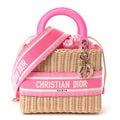 Dior Wicker Oblique Medium Lady Dior Bag Fluorescent Pink
