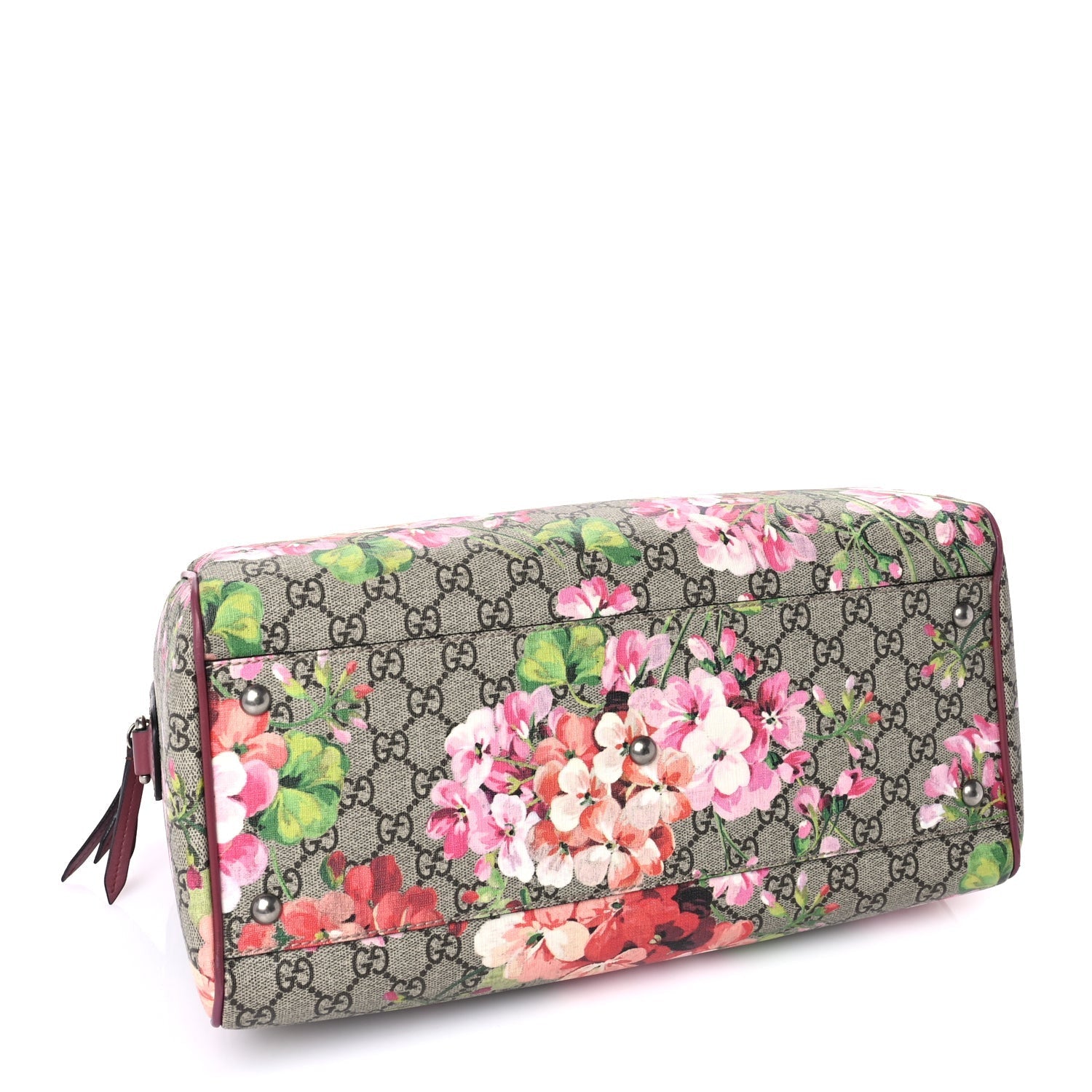 Gucci GG Supreme Monogram Blooms Medium Boston Beige Multicolor Dry Rose