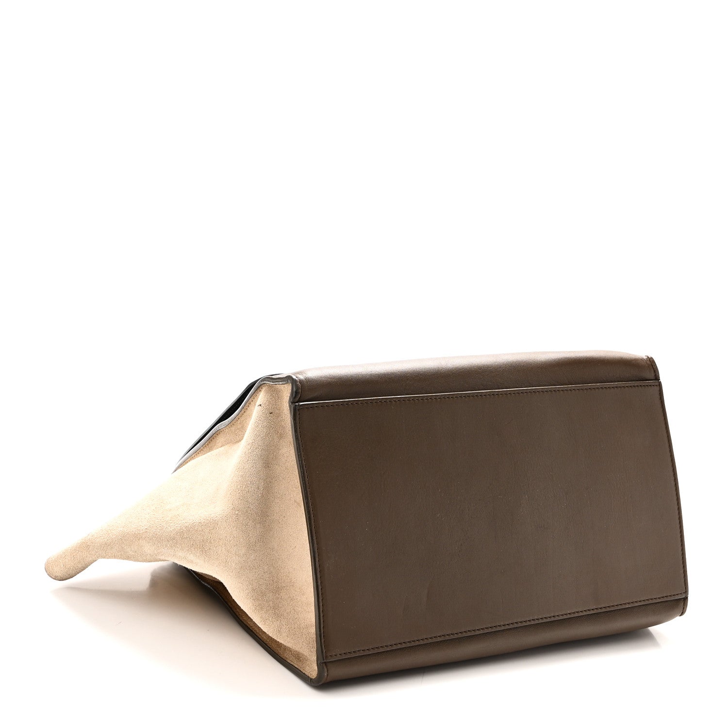 Celine Smooth Calfskin Suede Medium Tri-Color Trapeze Olive