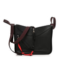 Loewe Calfskin Circle Medium Hammock Shoulder Bag Black Red front view