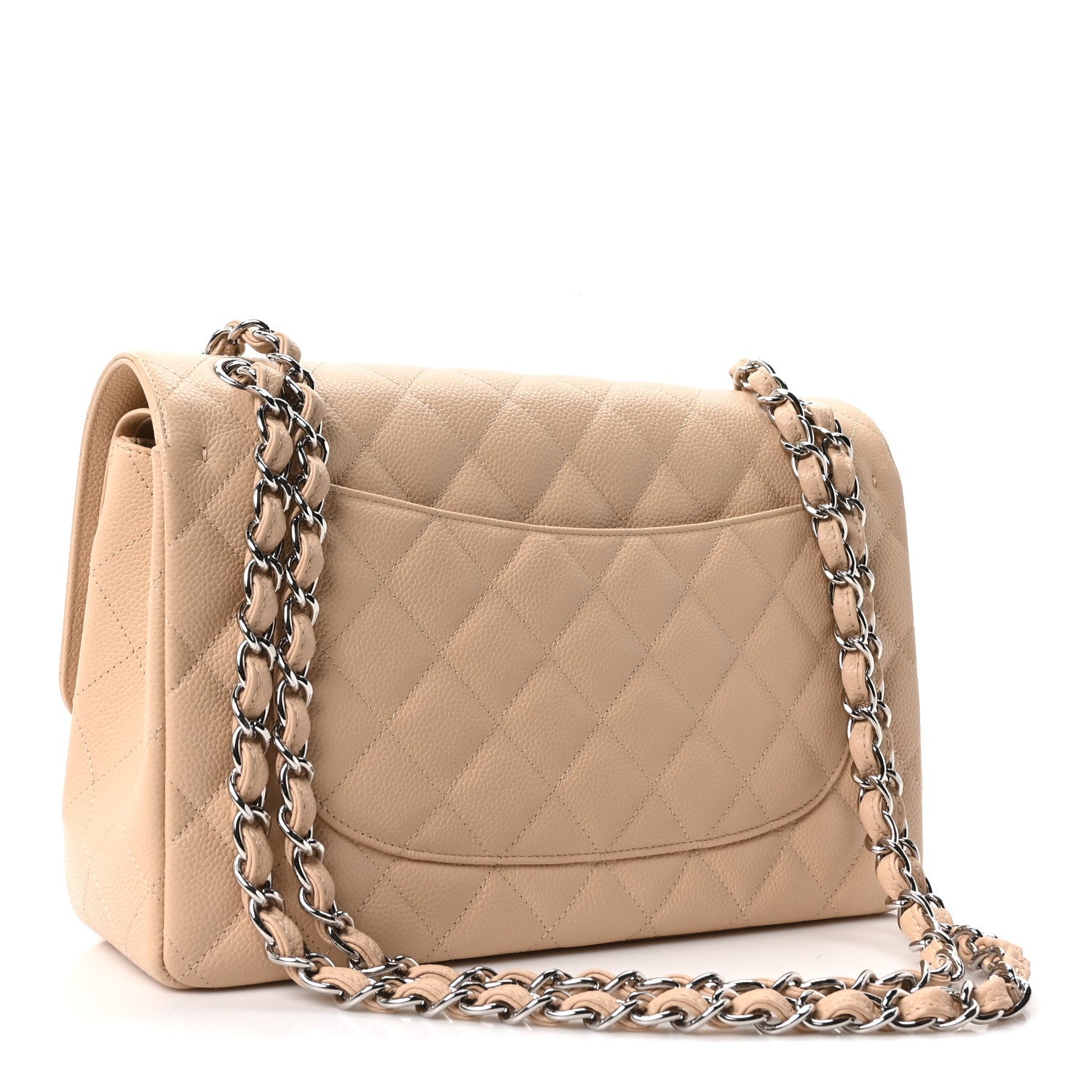 Chanel Caviar Quilted Jumbo Double Flap Beige Clair