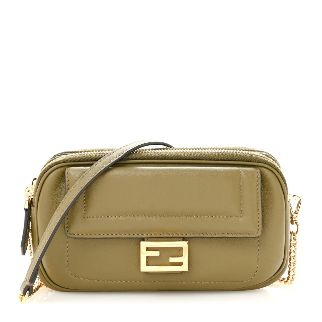 Fendi Vitello Grace Matte Easy Baguette Olive