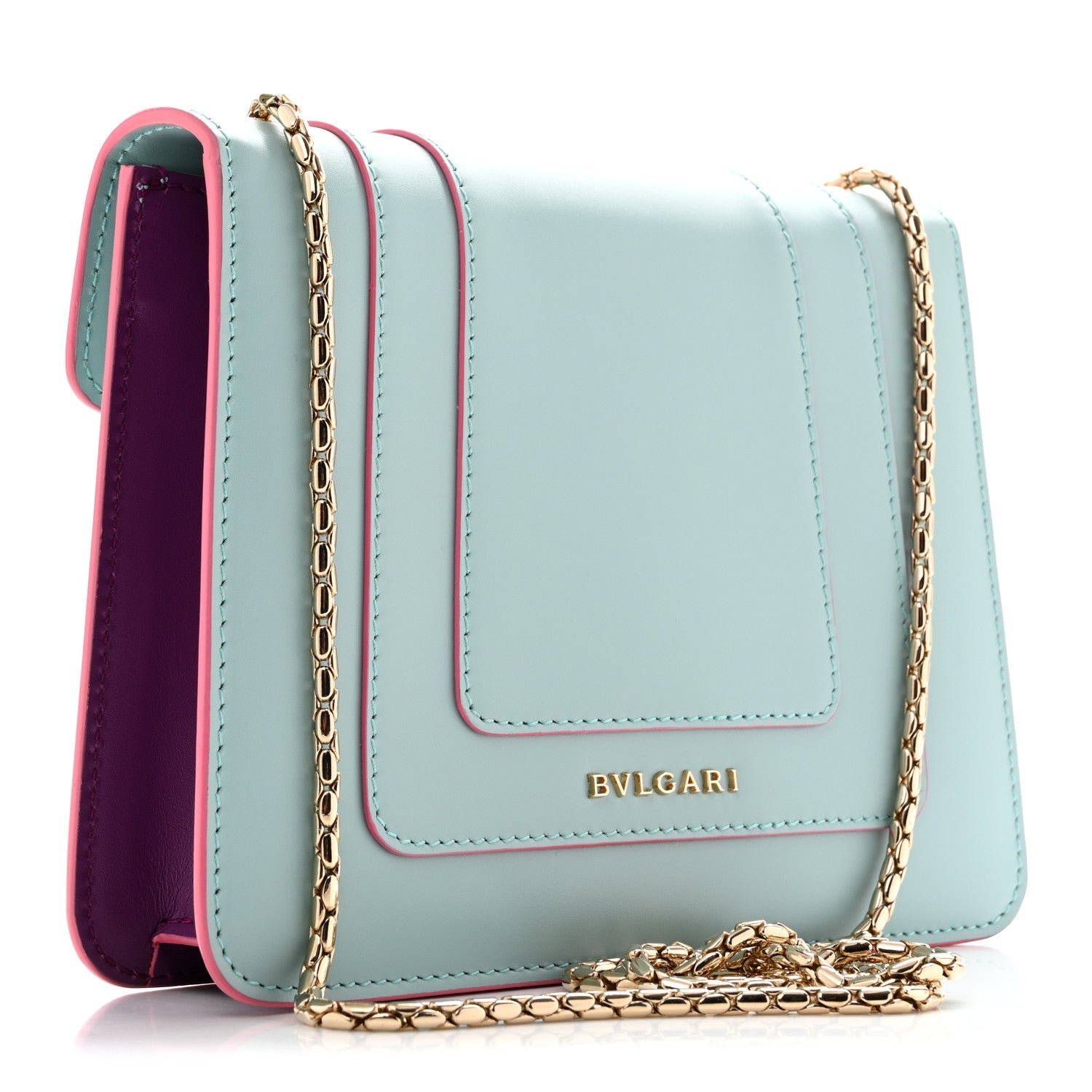Bvlgari Serpenti Forever Crossbody Bag Light Blue side view