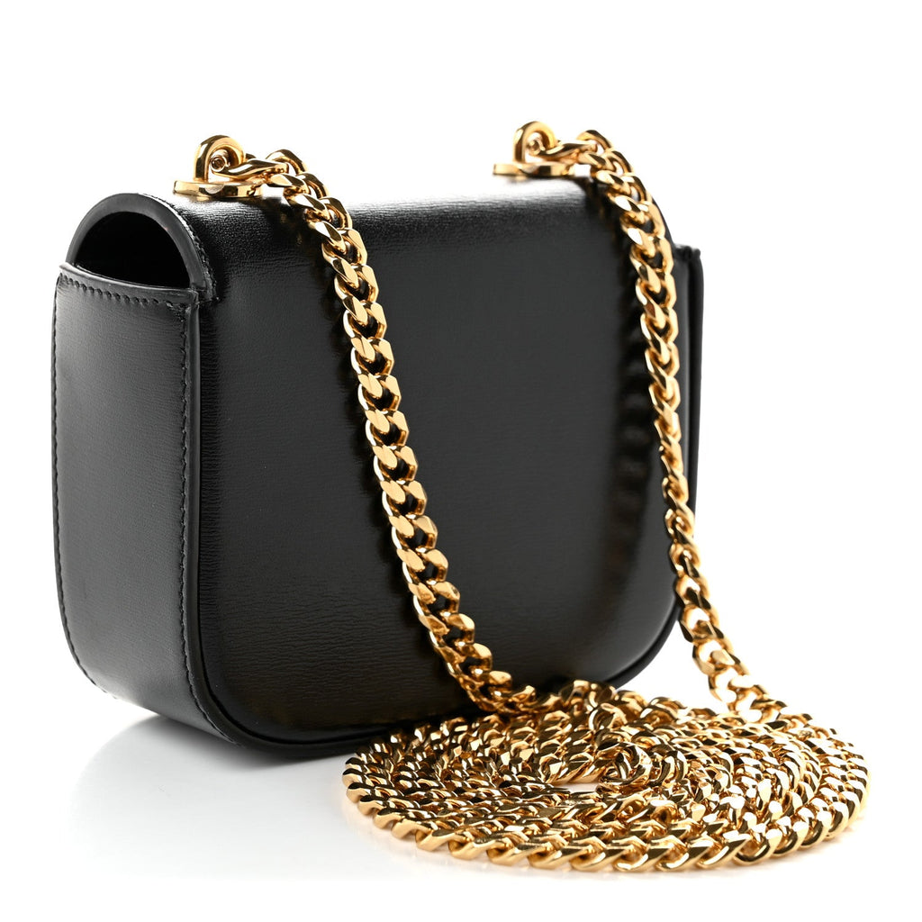 Celine Shiny Calfskin Mini Chain Claude Black