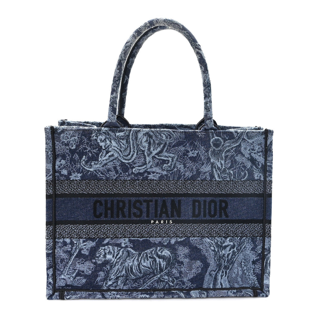 Dior Canvas Embroidered Medium Dioriviera Toile De Jouy Book Tote Blue Black