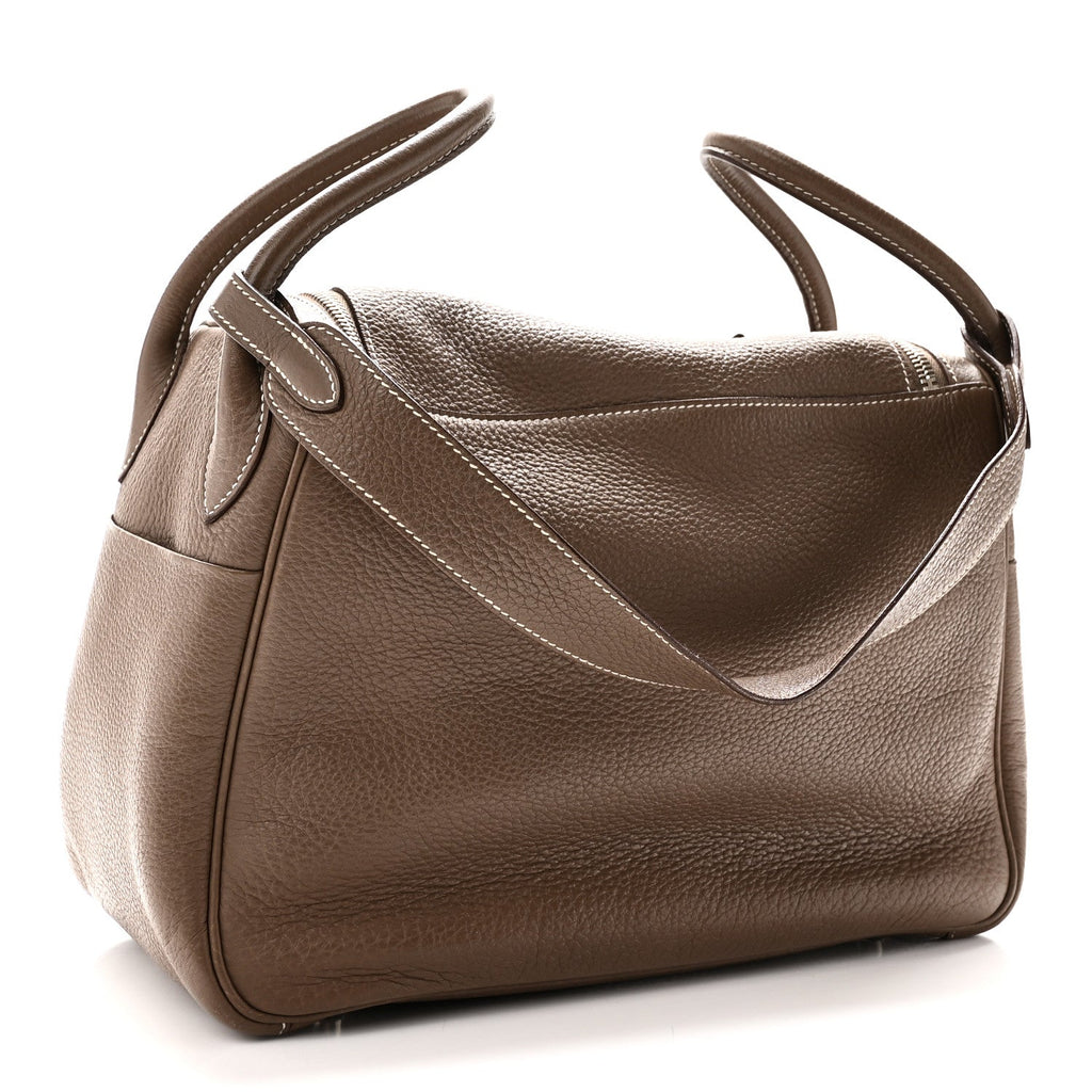 Hermès Taurillon Clemence Lindy 30 Etoupe