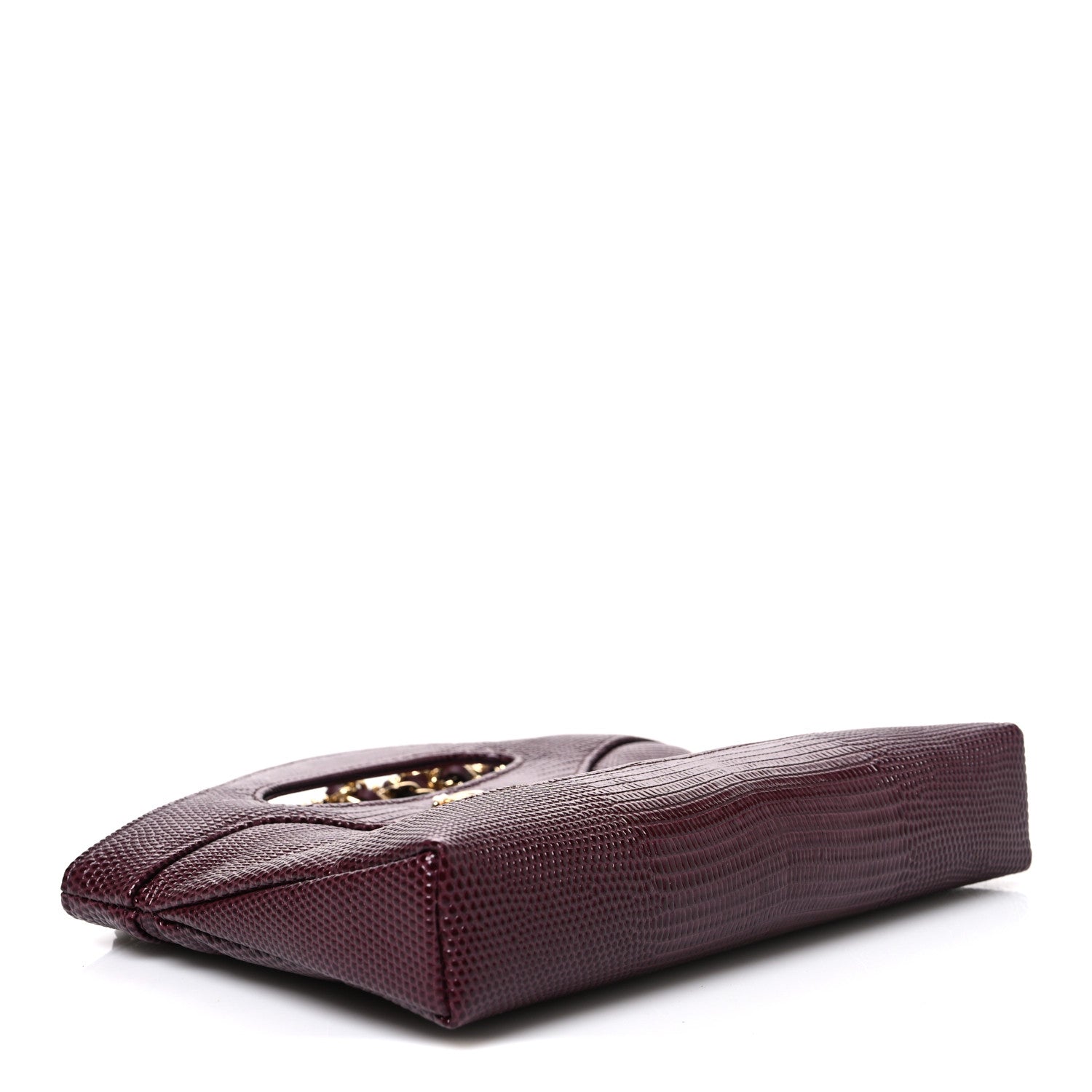 Chanel Lizard Embossed Calfskin Quilted Nano 31 Shopping Bag Burgundy