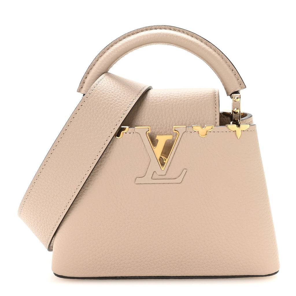 Louis Vuitton Taurillon Embellished Flower Crown Mini Capucines Galet