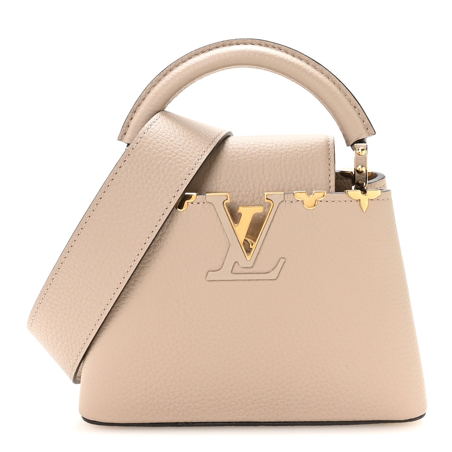 Louis Vuitton Taurillon Embellished Flower Crown Mini Capucines Galet