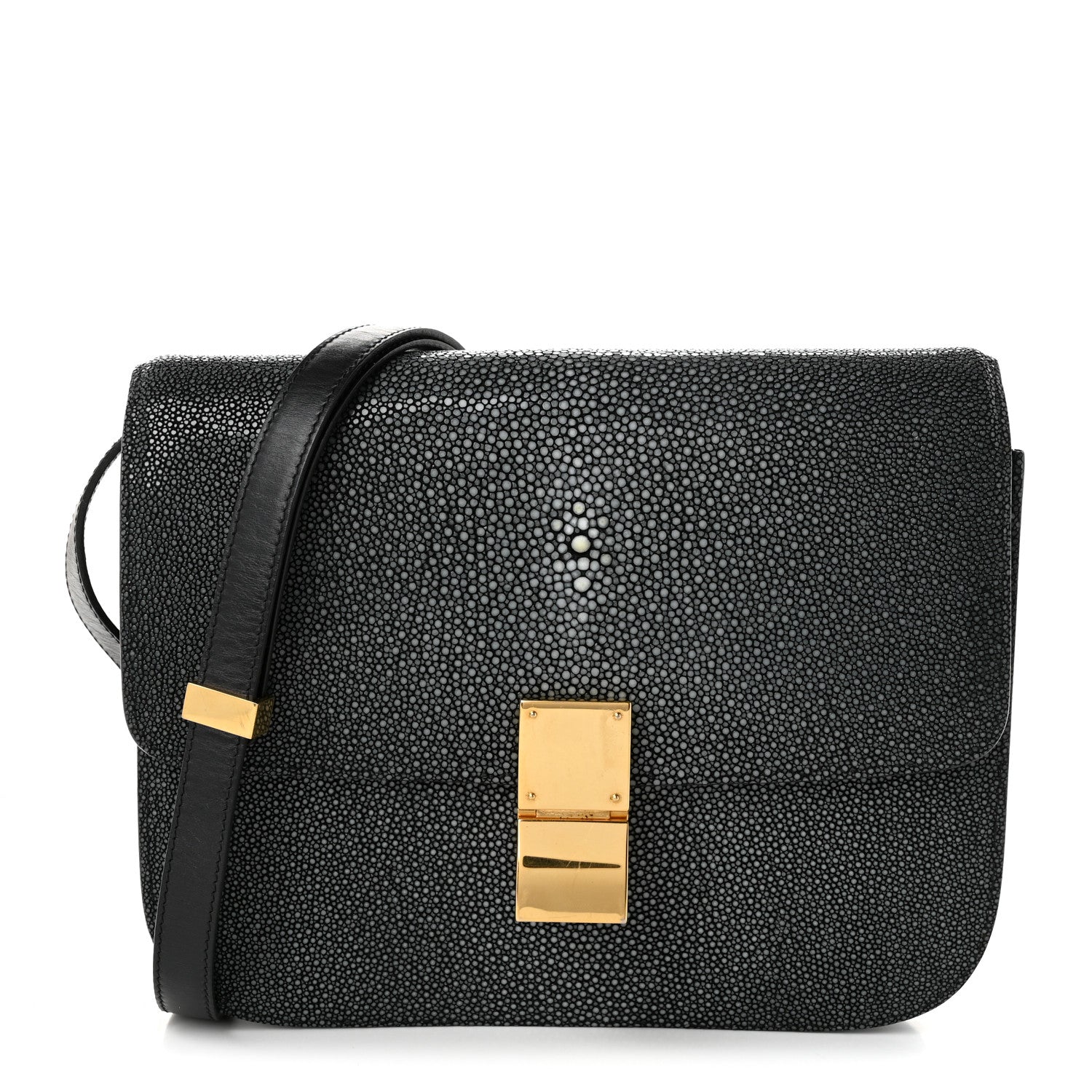Celine Stingray Medium Classic Box Flap Bag Black