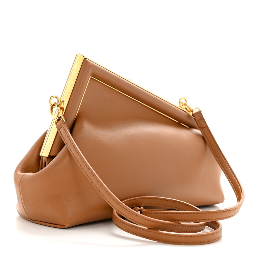 Fendi Shiny Nappa Small Fendi First Caramello