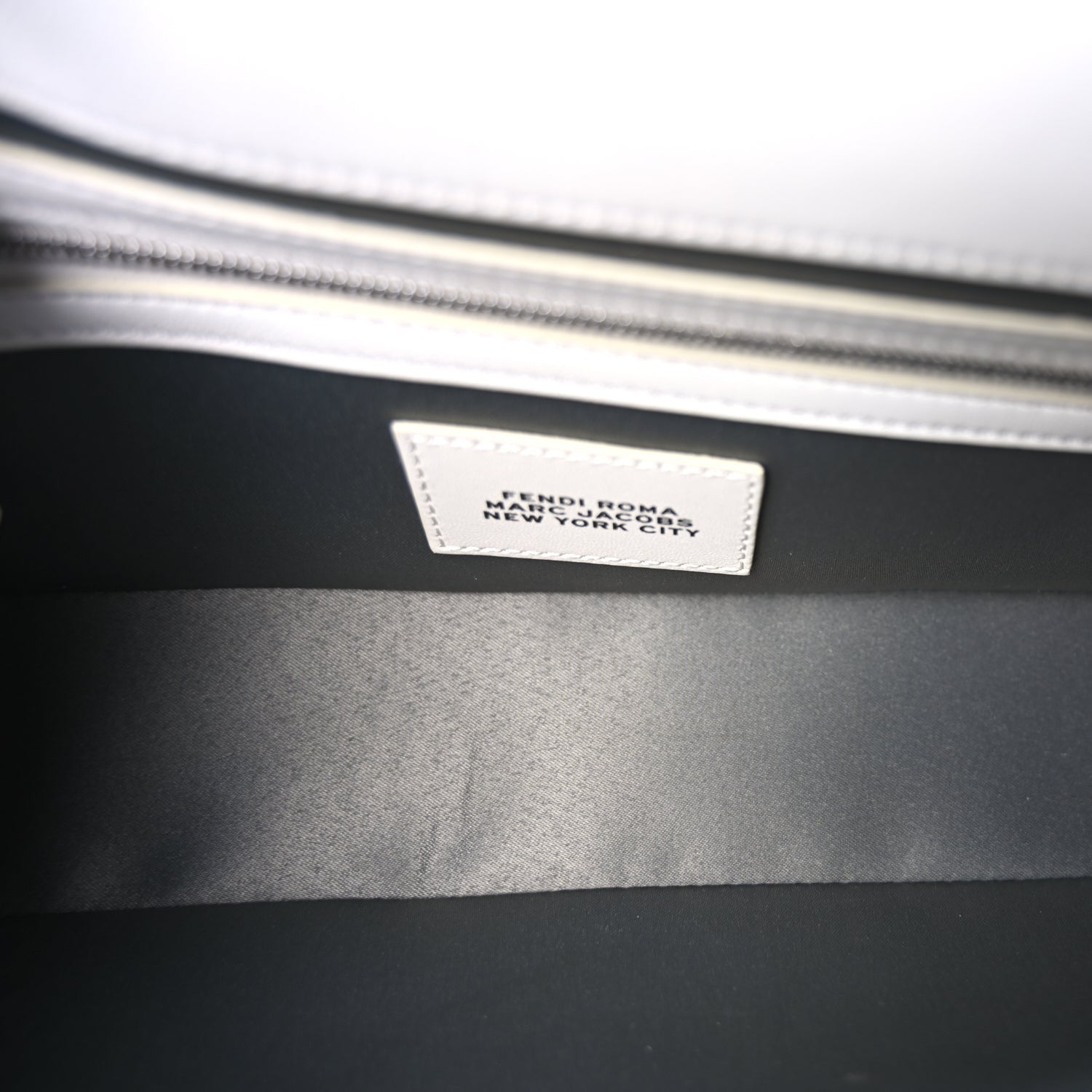 Fendi X MARC JACOBS Nappa Logo Medium Baguette White