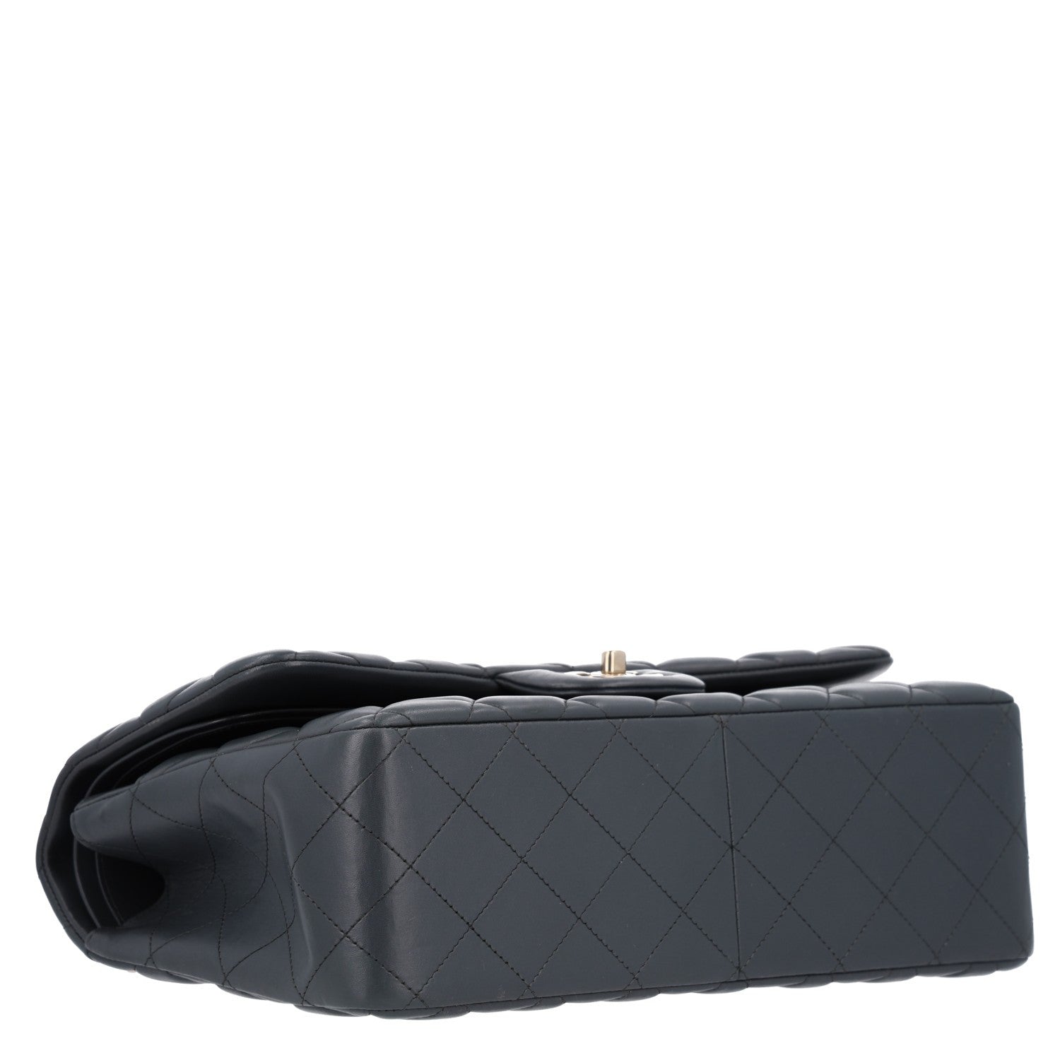 Chanel Lambskin Quilted Jumbo Double Flap Dark Grey