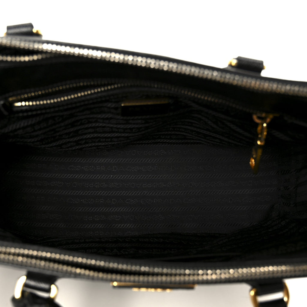 Prada Saffiano Lux Small Galleria Double Zip Tote Black