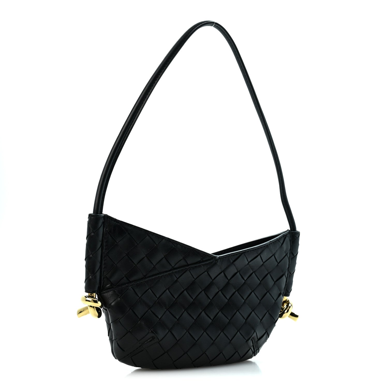 Bottega Veneta Nappa Intrecciato Mini Solstice Shoulder Bag Black