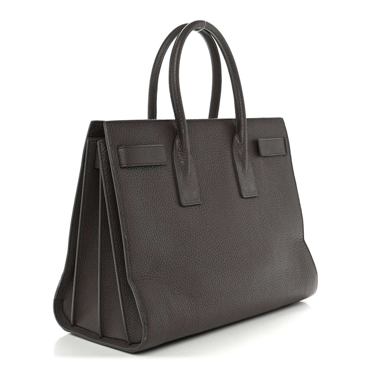 Saint Laurent Grained Calfskin Large Sac de Jour Carryall Earth