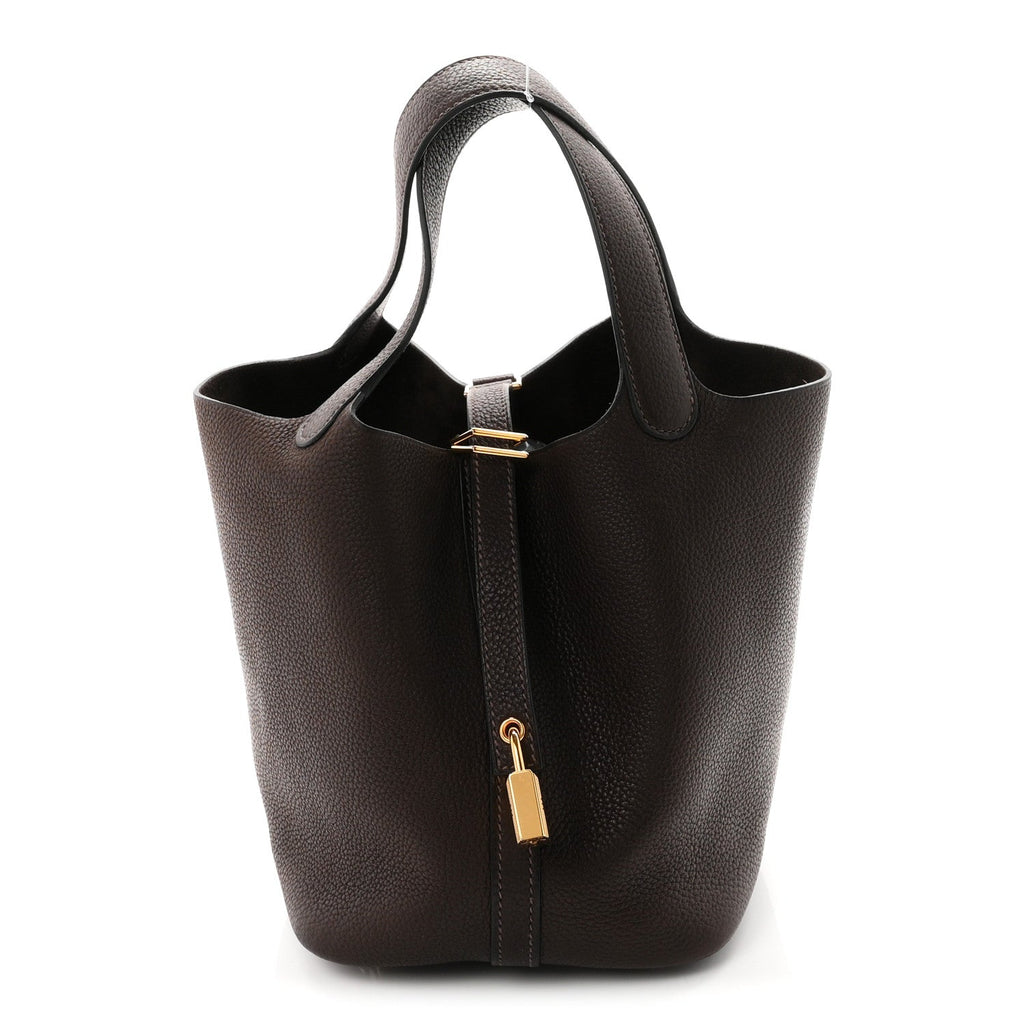 Hermès Taurillon Clemence Picotin Lock 18 PM Ebene