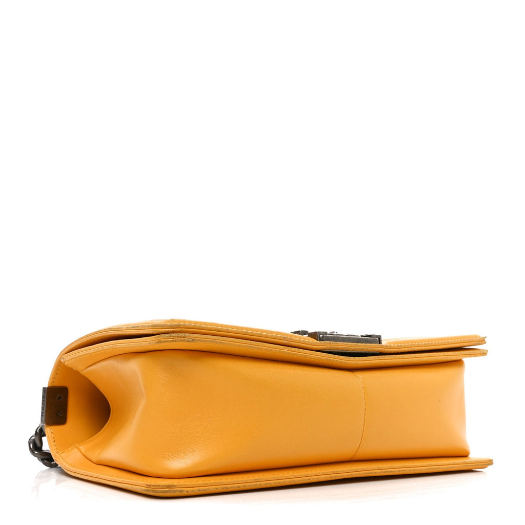 Chanel Lambskin Quilted Medium Boy Flap Yellow