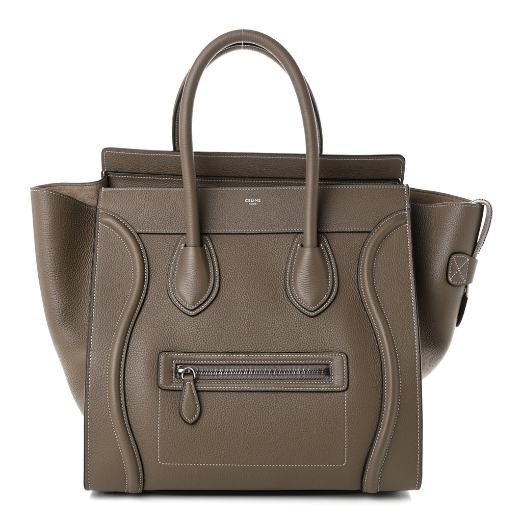Celine Drummed Calfskin Mini Luggage Souris