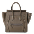 Celine Drummed Calfskin Mini Luggage Souris