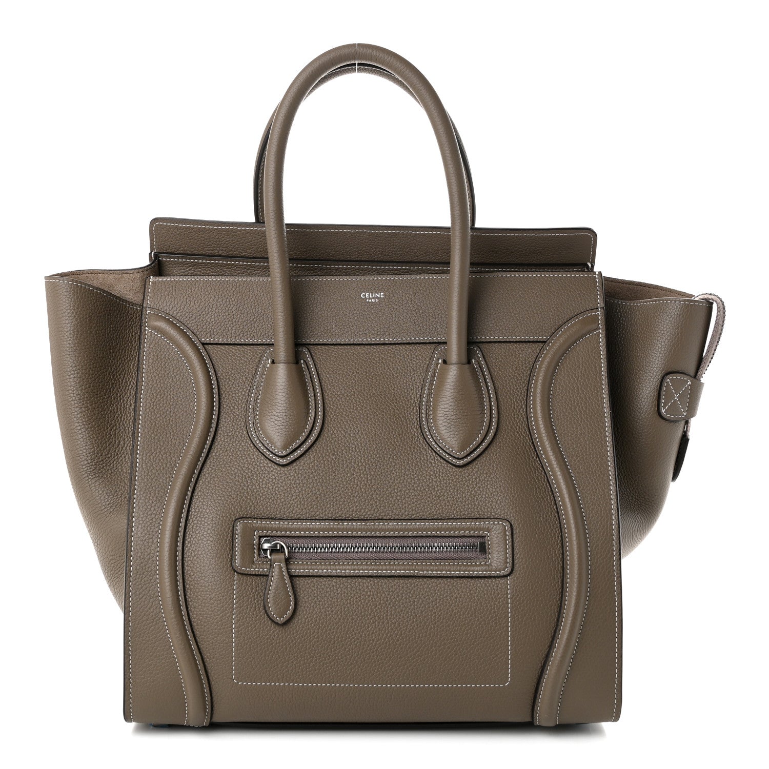 Celine Drummed Calfskin Mini Luggage Souris
