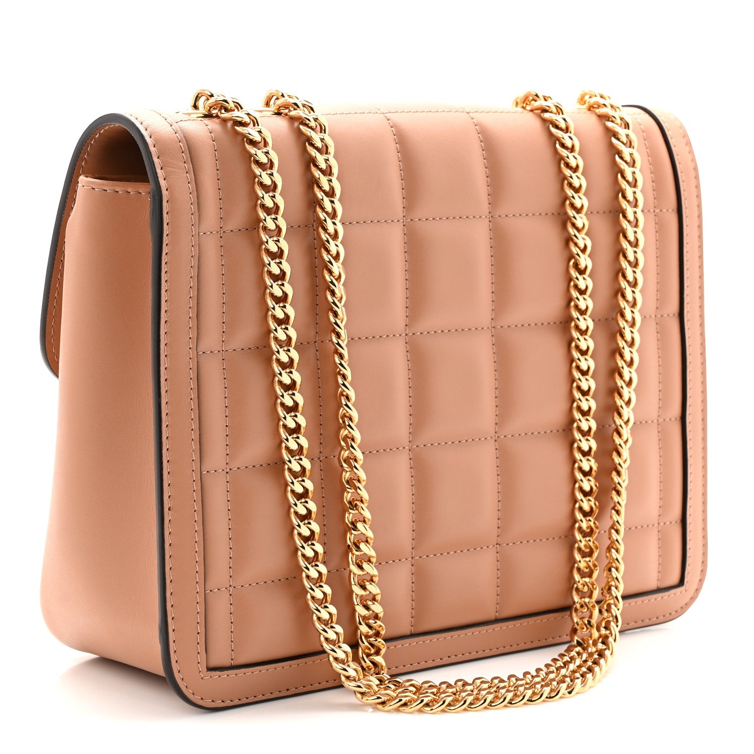 Gucci Calfskin Quilted Small Deco Shoulder Bag Camelia