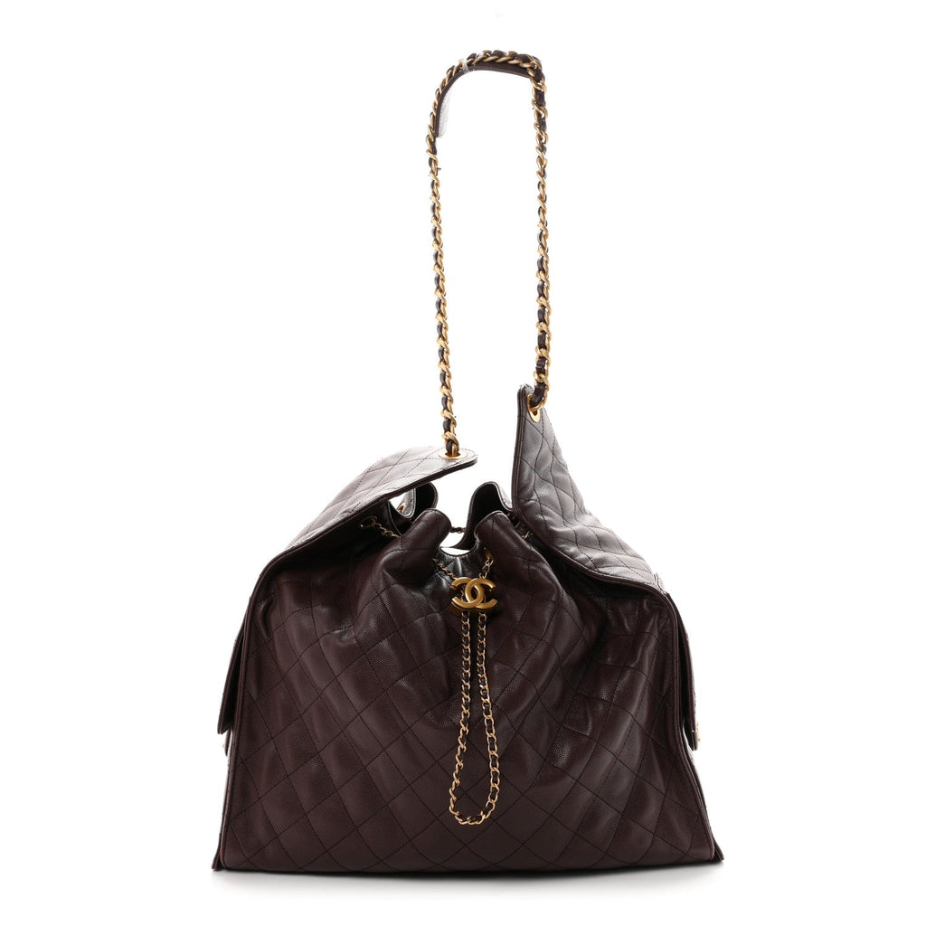 Chanel Caviar Quilted Large Chanel 25 Handbag Dark Brown