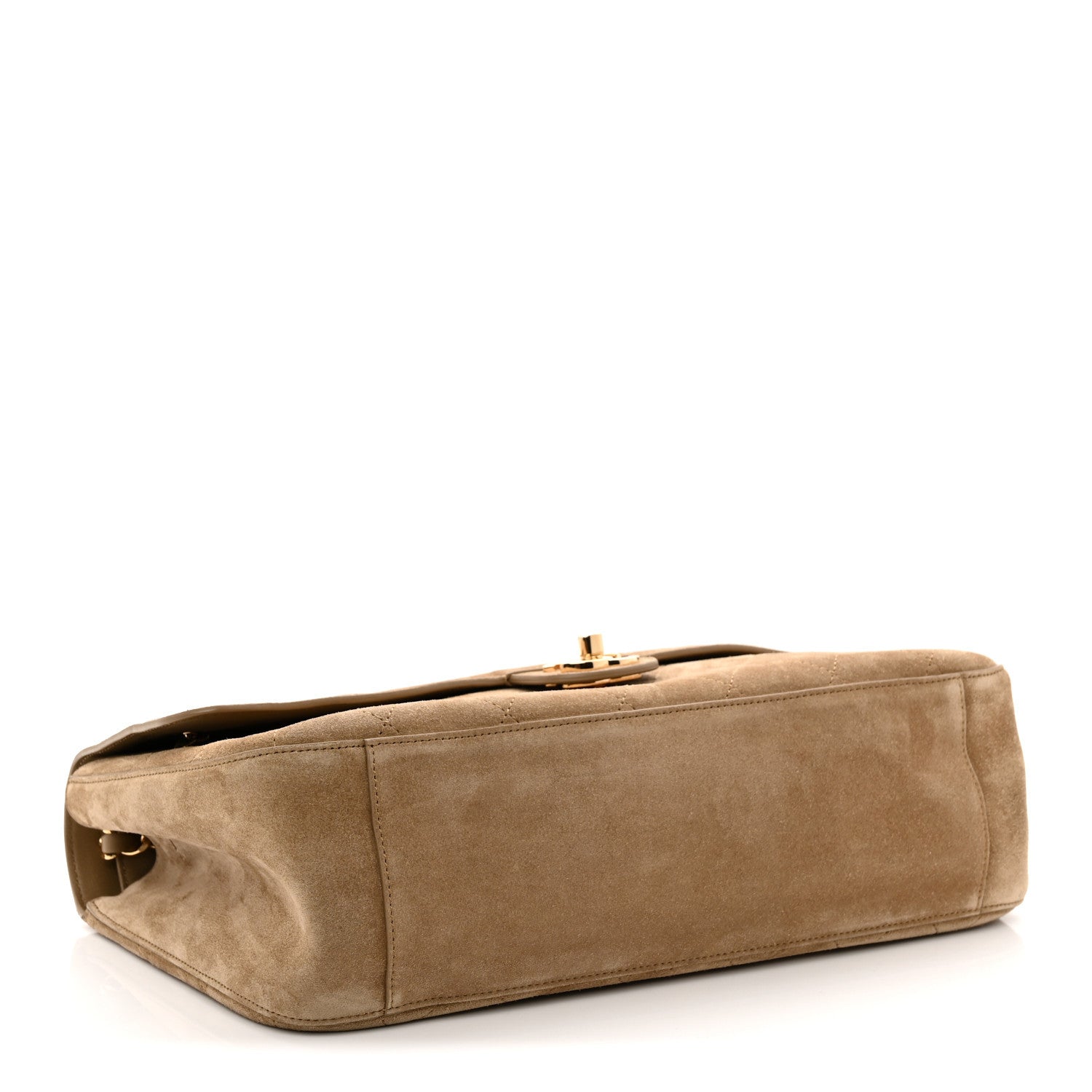 Chanel Suede Calfskin Small Souplissimo Maxi Flap Dark Beige