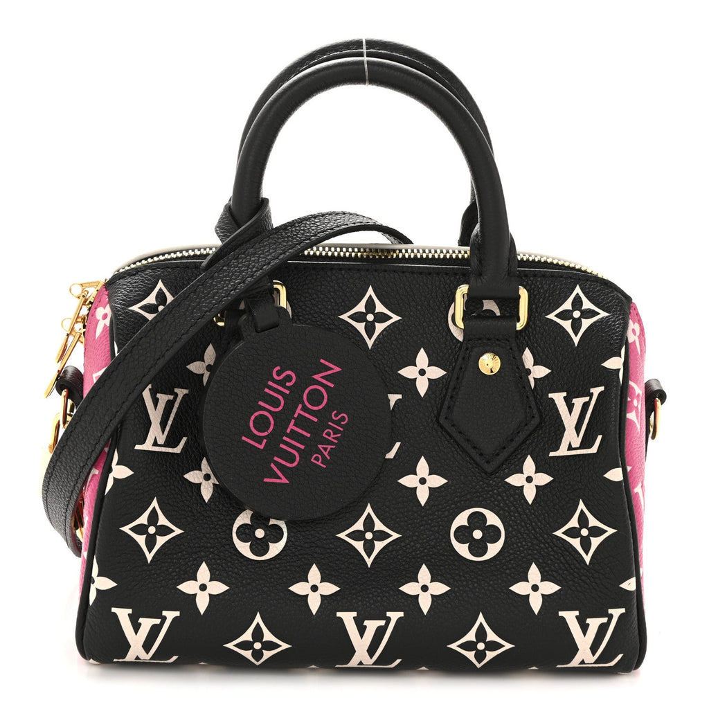 Louis Vuitton Empreinte Monogram Spring in the City Speedy Bandouliere 20 Black White Pink