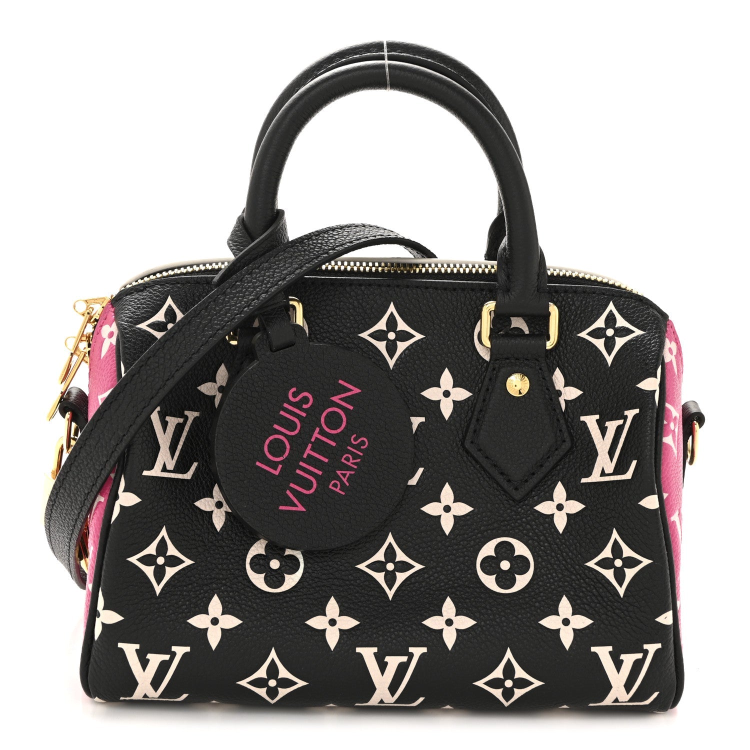 Louis Vuitton Empreinte Monogram Spring in the City Speedy Bandouliere 20 Black White Pink