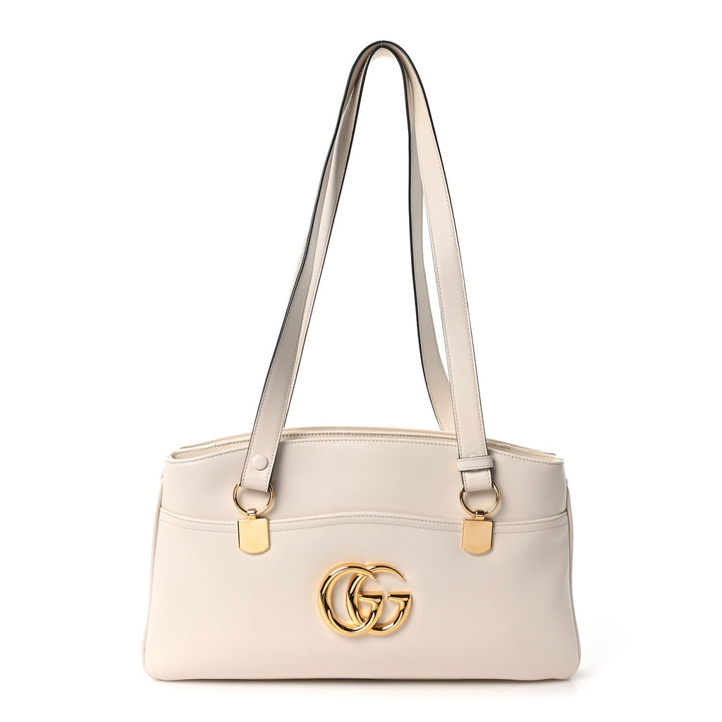 Gucci Vitello Palmellato Lux Arli Top Handle Bag White