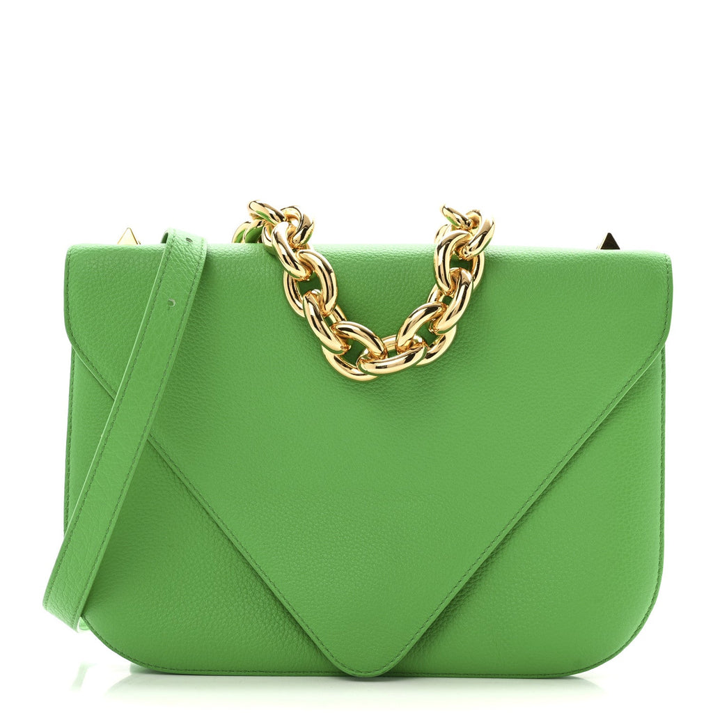 Bottega Veneta Calfskin Mount Envelope Bag Parakeet