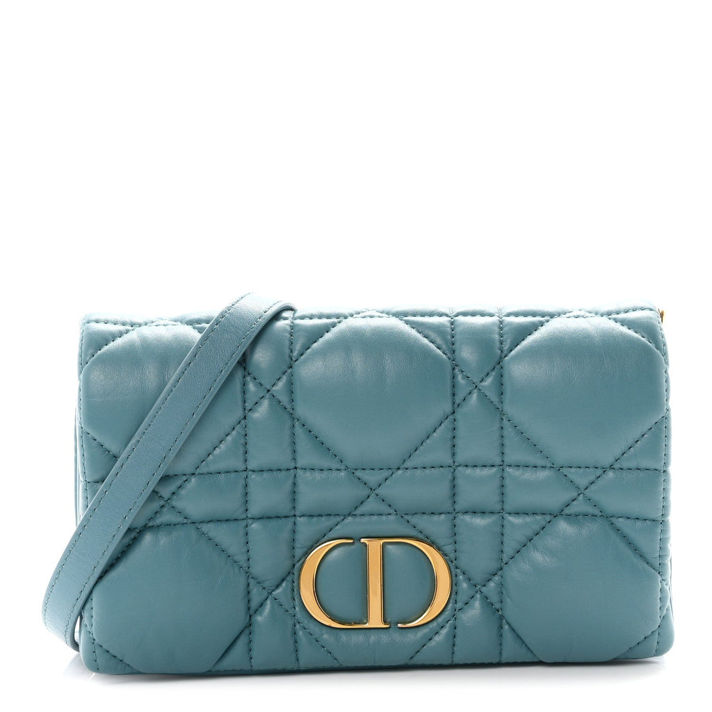 Dior Calfskin Macrocannage Mini Caro Bag Horizon Blue