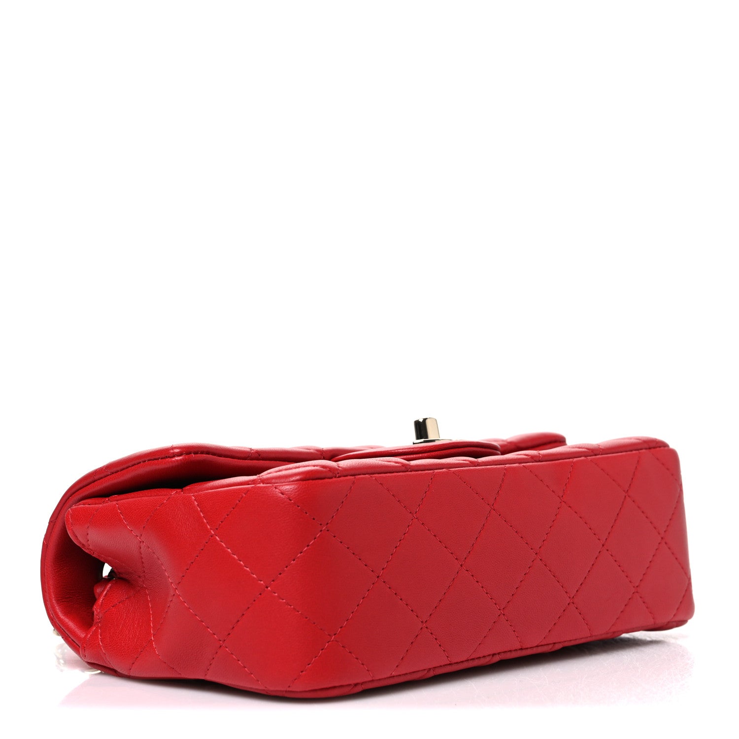 Chanel Lambskin Quilted Mini Rectangular Flap Red