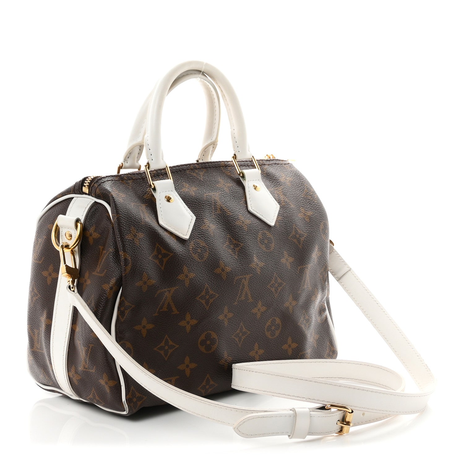 Louis Vuitton Monogram LV Match Speedy Bandouliere 25 White