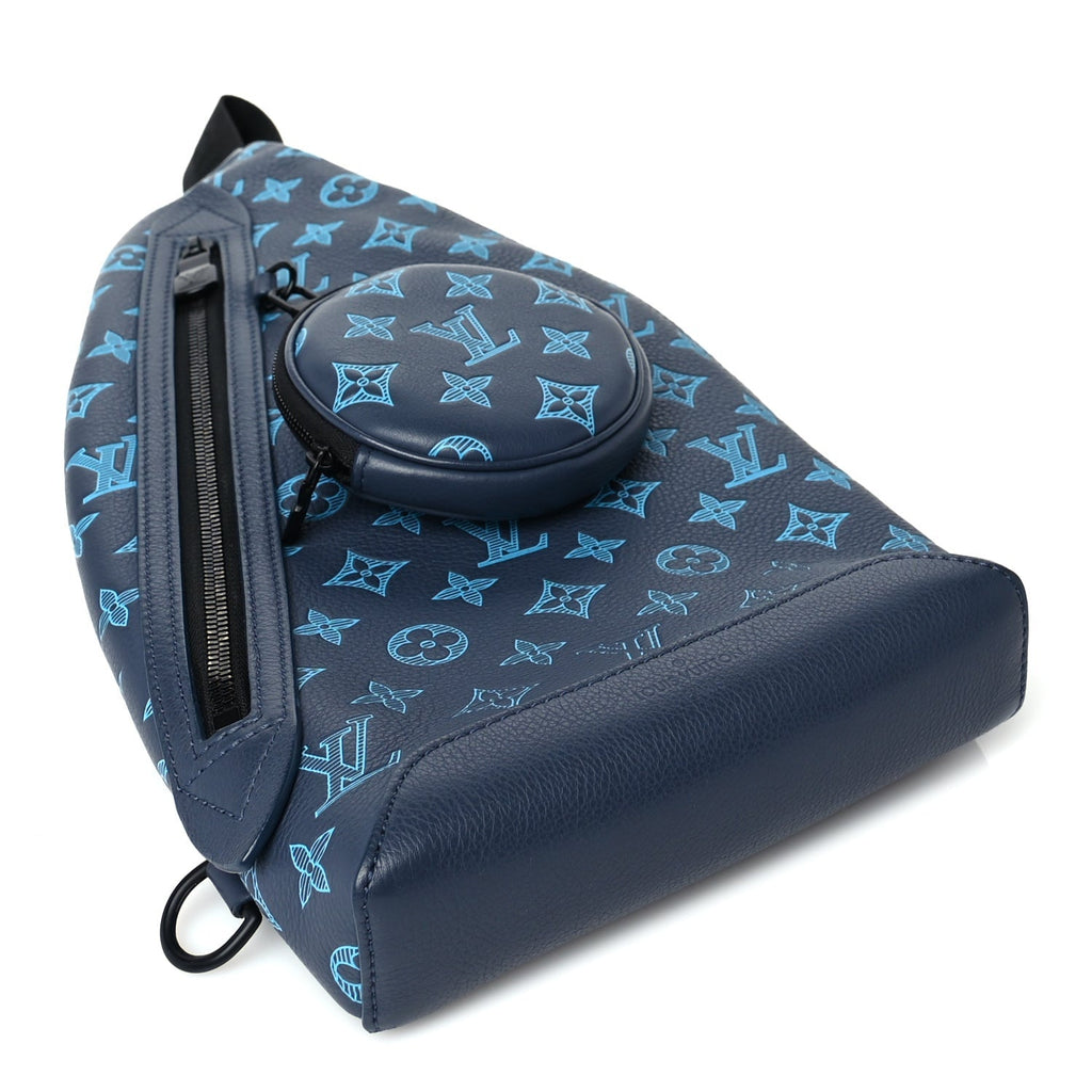 Louis Vuitton Monogram Shadow Duo Slingbag Navy River Blue