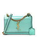 Saint Laurent Metallic Calfskin Small Monogram Sunset Chlorophille